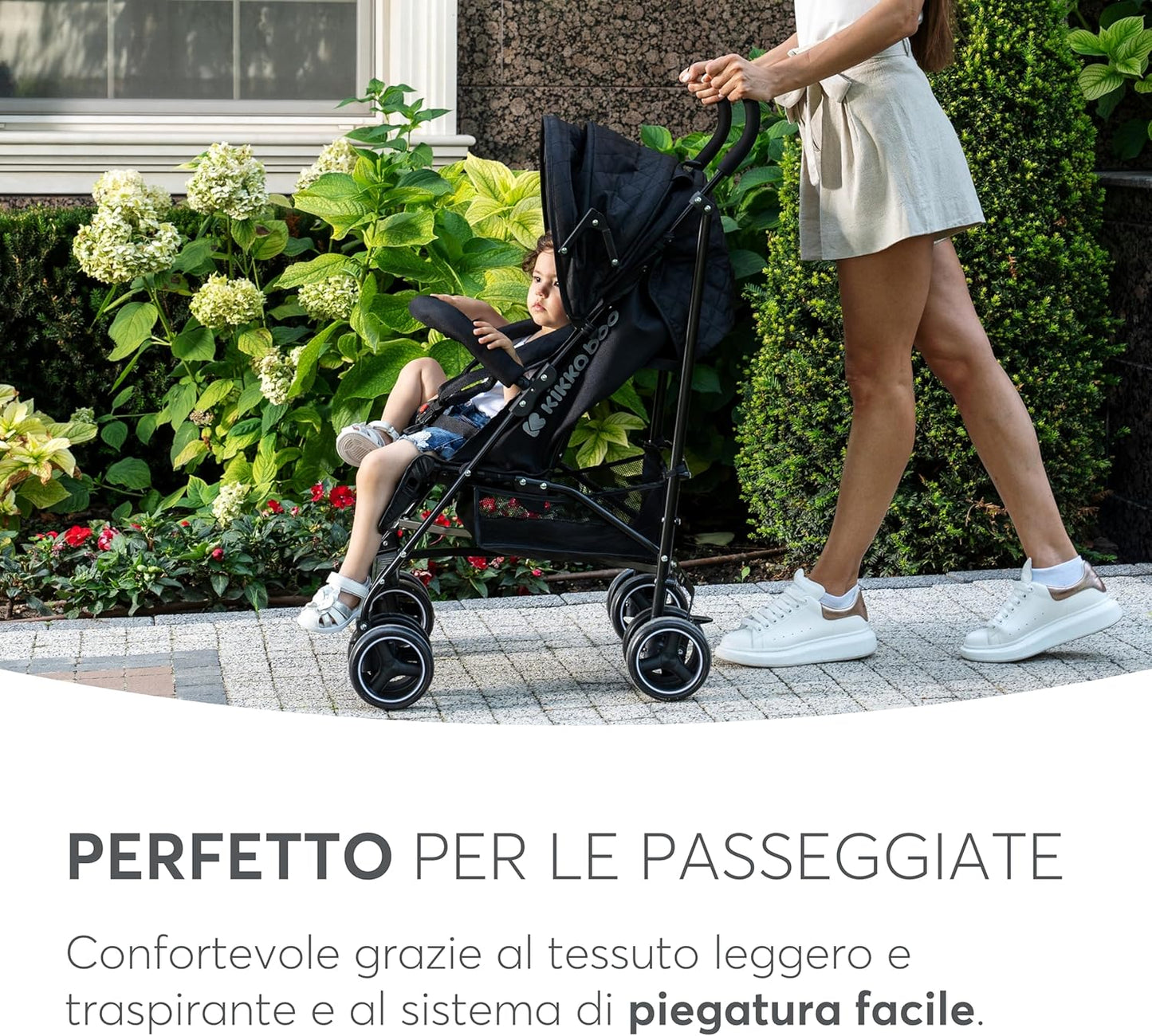 Passeggino KikkaBoo BEETLE, Passeggino da viaggio fino a 22 kg, Pieghevole, Leggero, Compatto, Menta