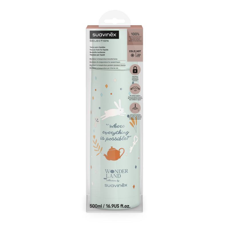 Thermos per Liquidi Wonderland in Acciaio Inox - Azzurro- 500 ml