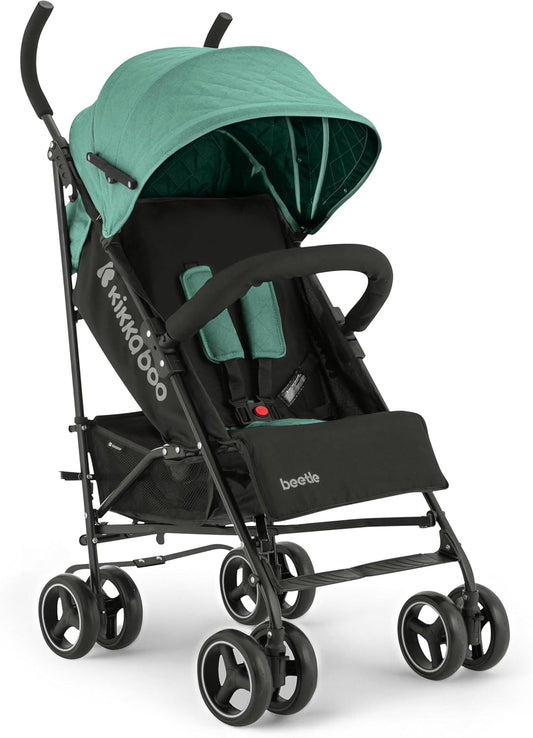 Passeggino KikkaBoo BEETLE, Passeggino da viaggio fino a 22 kg, Pieghevole, Leggero, Compatto, Menta