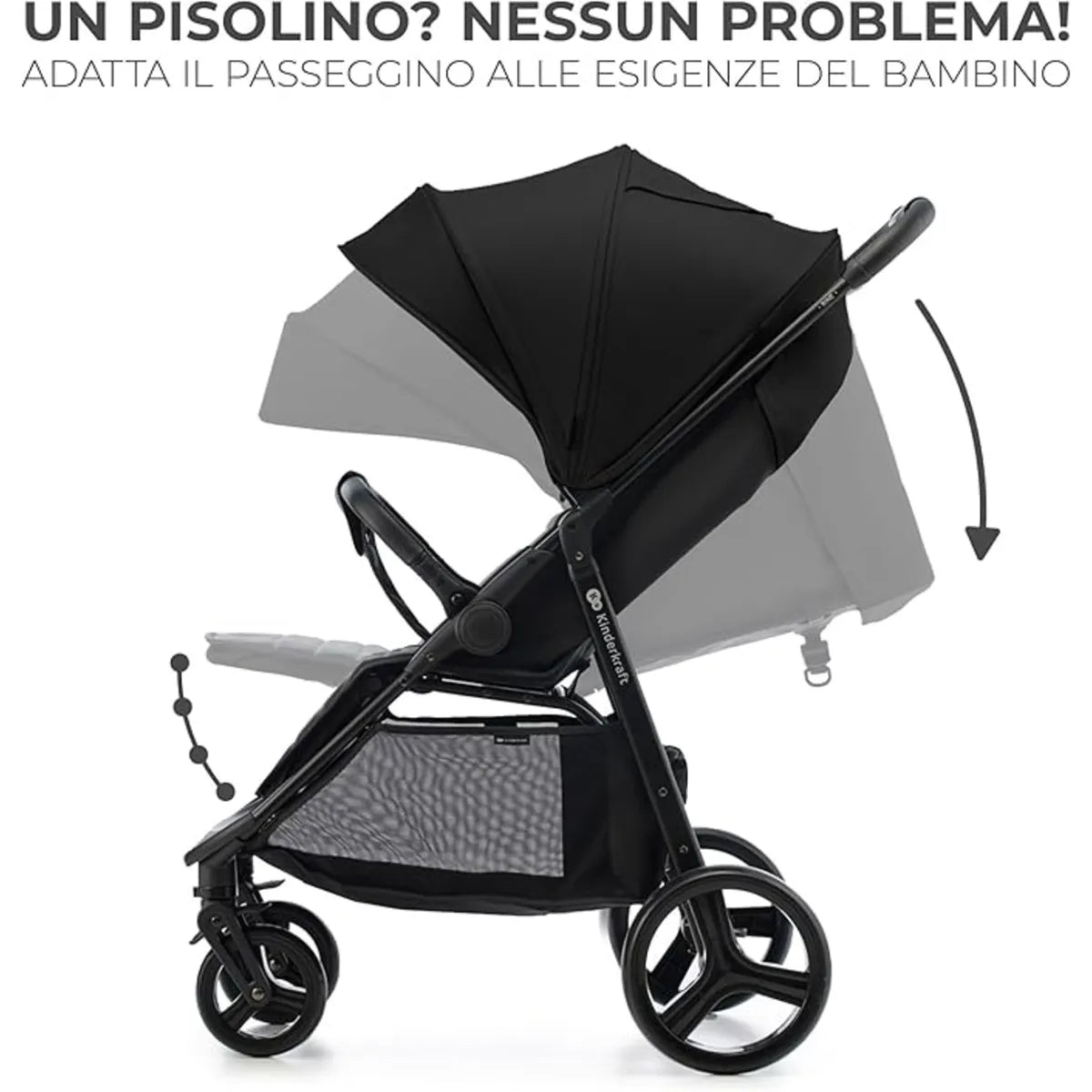 Passeggino leggero rine black – kinderkraft
