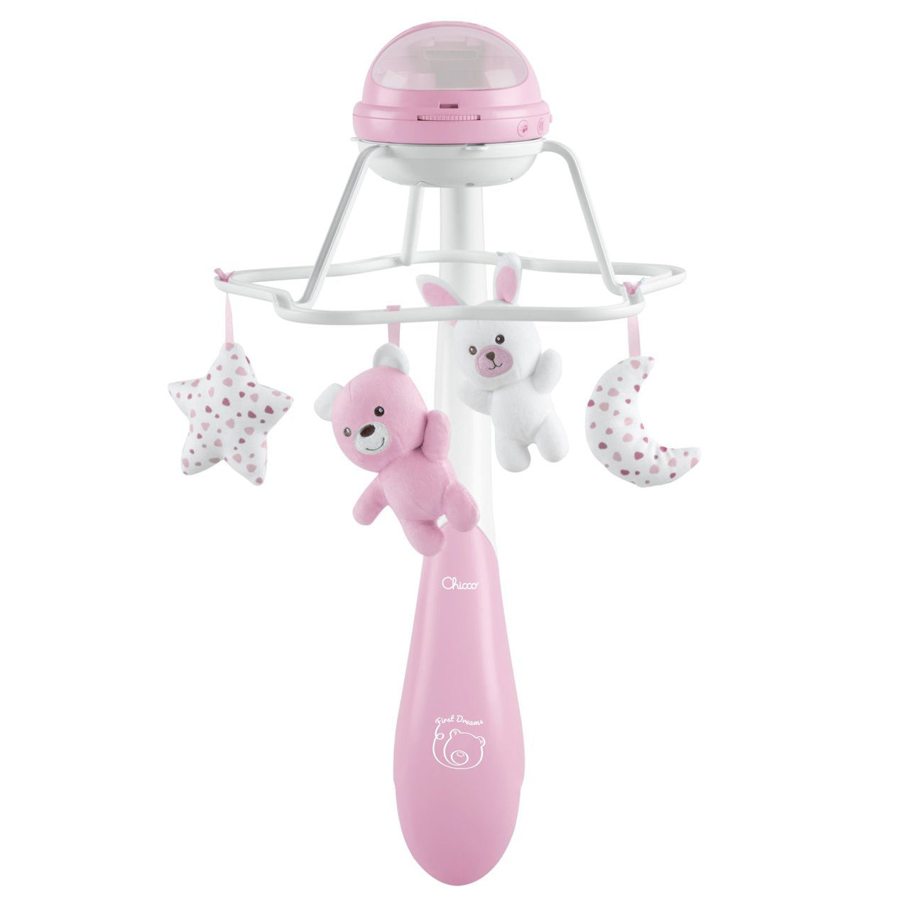 CHICCO- First Dreams Rainbow Cot Mobile- giostrina proiettore arcobaleno musicale rosa