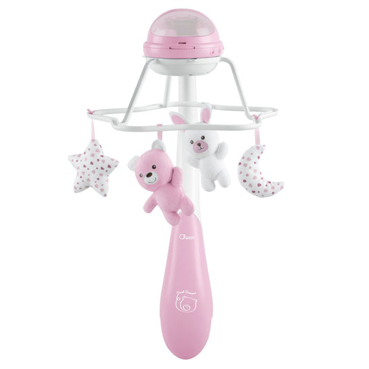 CHICCO- First Dreams Rainbow Cot Mobile- giostrina proiettore arcobaleno musicale rosa