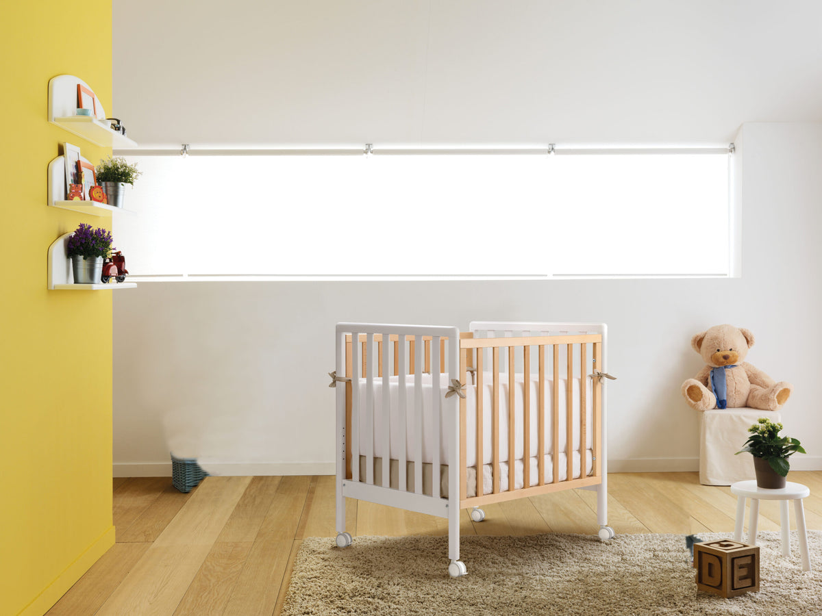 Lettino culla trasformabile Flippy Naturale e bianco - Pali