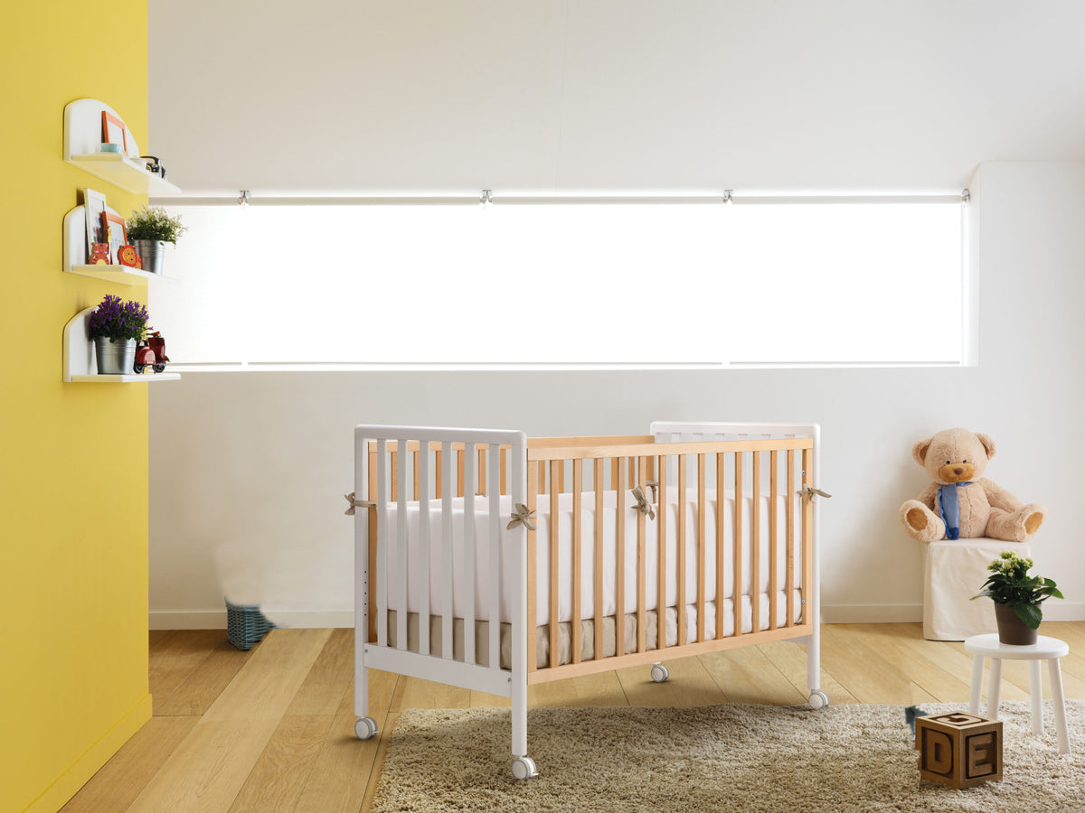 Lettino culla trasformabile Flippy Naturale e bianco - Pali